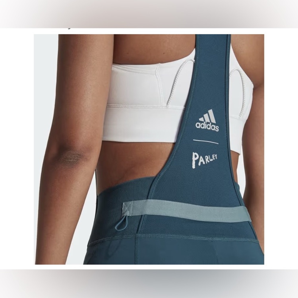 Adidas Women's Teal Parley  Cycling Shorts bib NWT - Picture 4 of 9